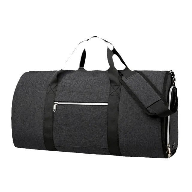 Oxford cloth storage bag with dry wet separation compartments in grey, black, or dark blue colour options