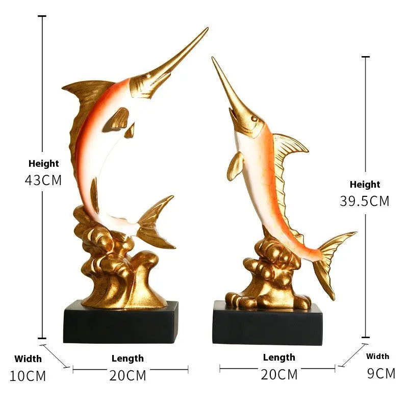 European Swordfish wall decoration in resin and plastic available in four colours.
