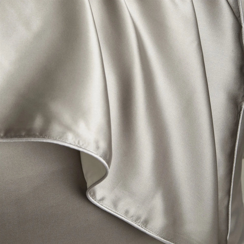 100% mulberry silk single pillowcase in 48x74cm size with inlaid rope weave, shown in Bean Paste Purple.
