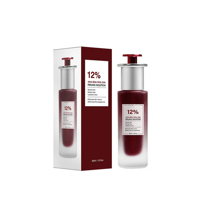 Facial exfoliating essence in 30ml Type A and 35ml Type B formats with application tool