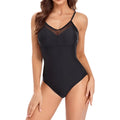 Solid colour backless one-piece swimsuit in black or blue options