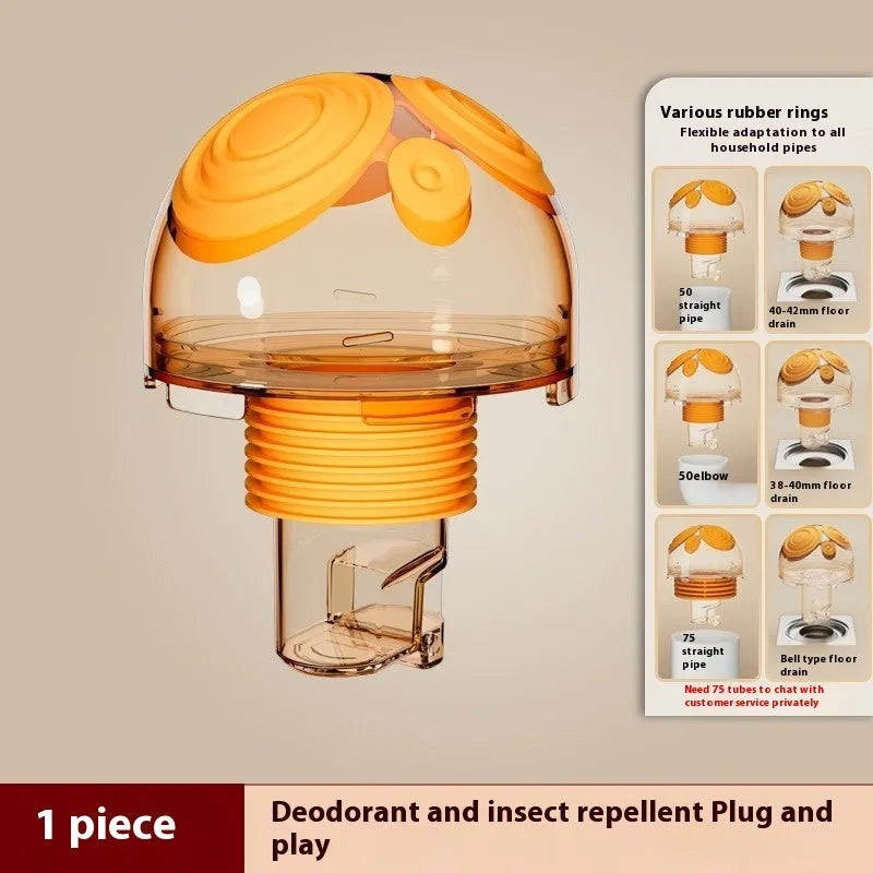 Kitchen downcomer three-way deodorant sealing plug with magnetic seal in ABS material