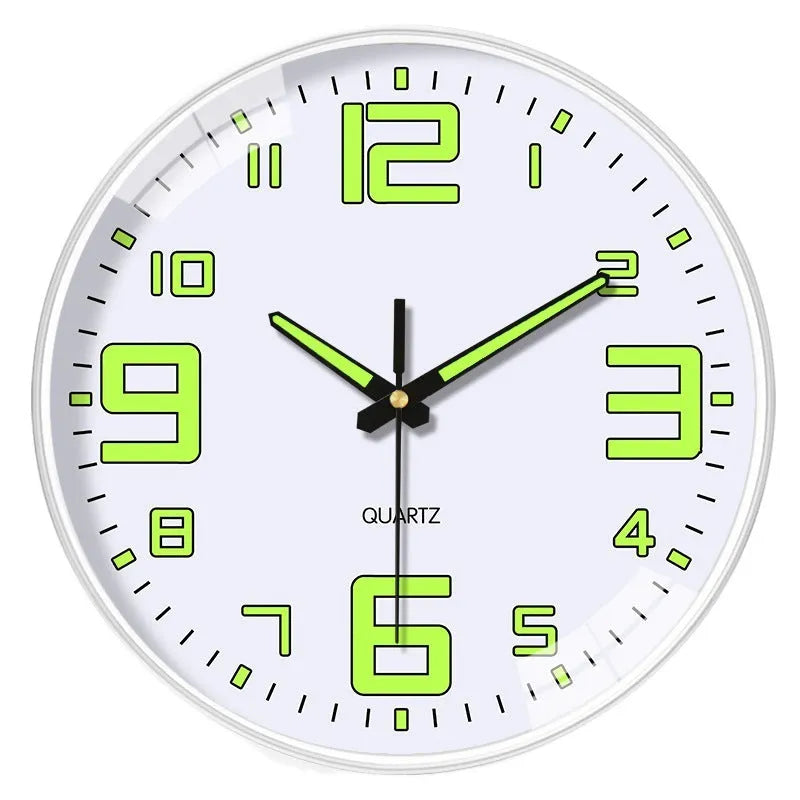 8 inch 20cm luminous wall clock in modern style with plastic construction