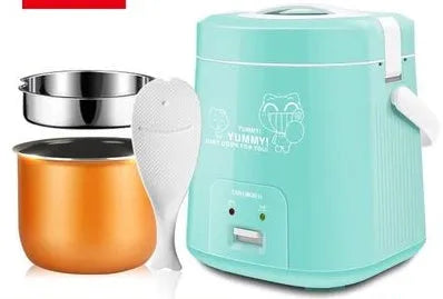 Compact round automatic rice cooker with 2L capacity for single person use