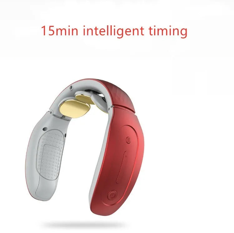 Intelligent cervical massager handheld device in red or white colour with three contact points