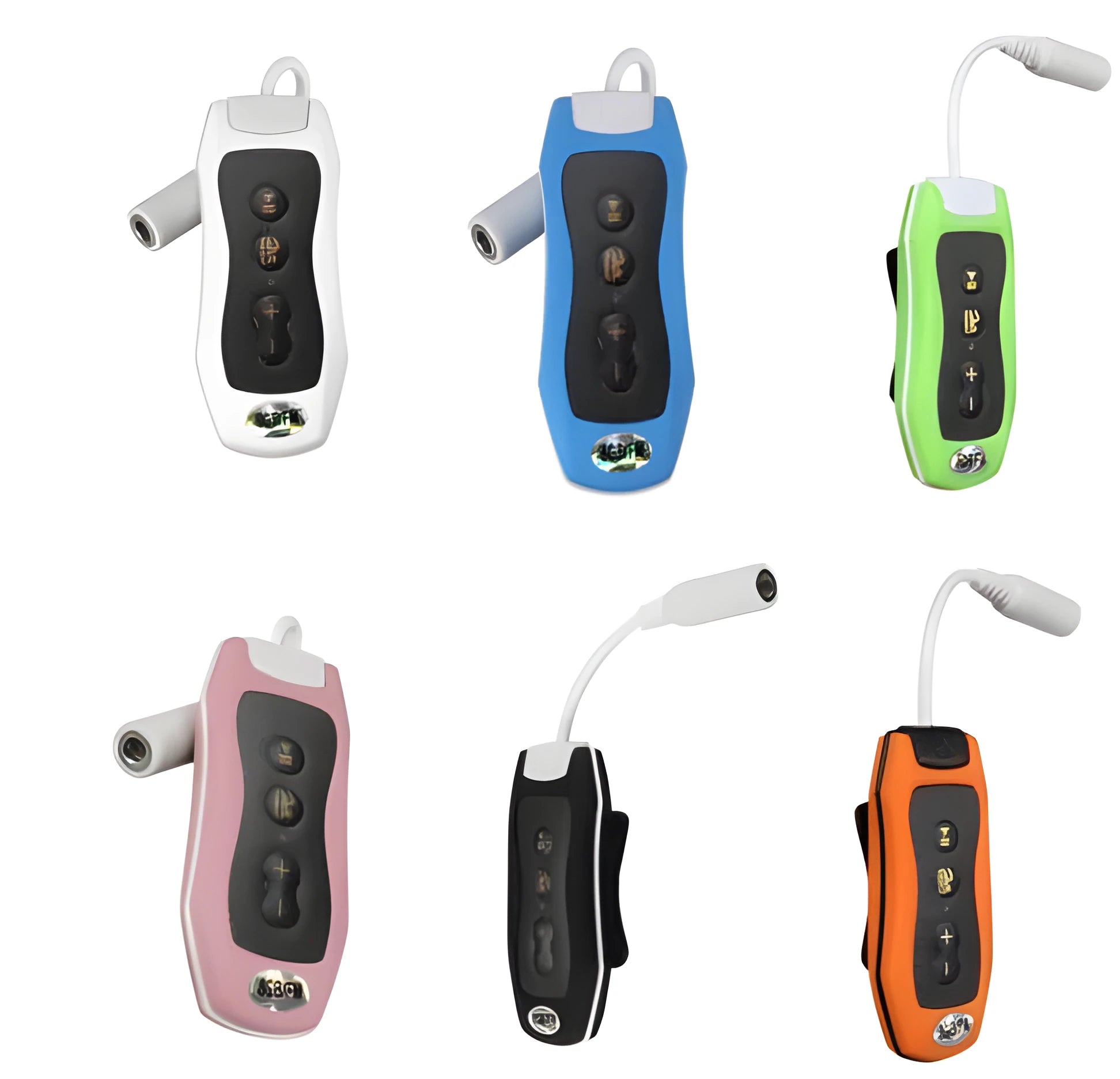 IPX68 waterproof Bluetooth mini MP3 player for sports in various colours.