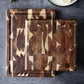 Brown acacia wood cutting board with 3cm thickness and parquet construction