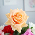 Silk touch artificial rose flower with 42cm length and 8.5cm flower head in multiple colour options