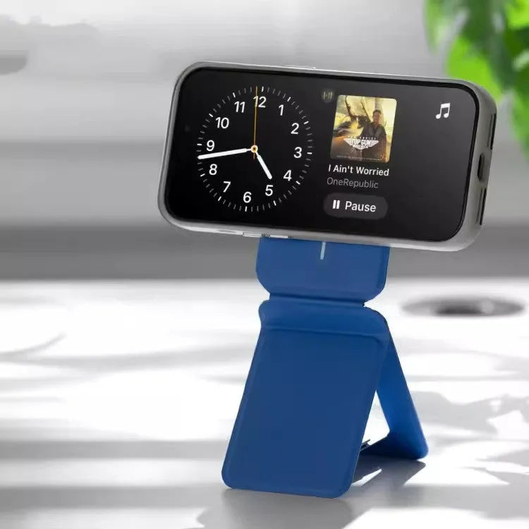 Slim black magnetic phone holder showing dimensions 96.5mm by 63.5mm