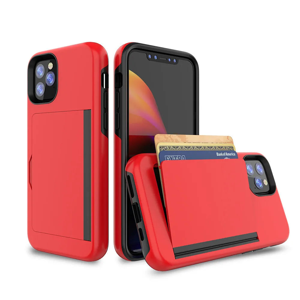 Black hard back cover case fitted on an iPhone 11 Pro Max, showing slim profile and solid colour design.