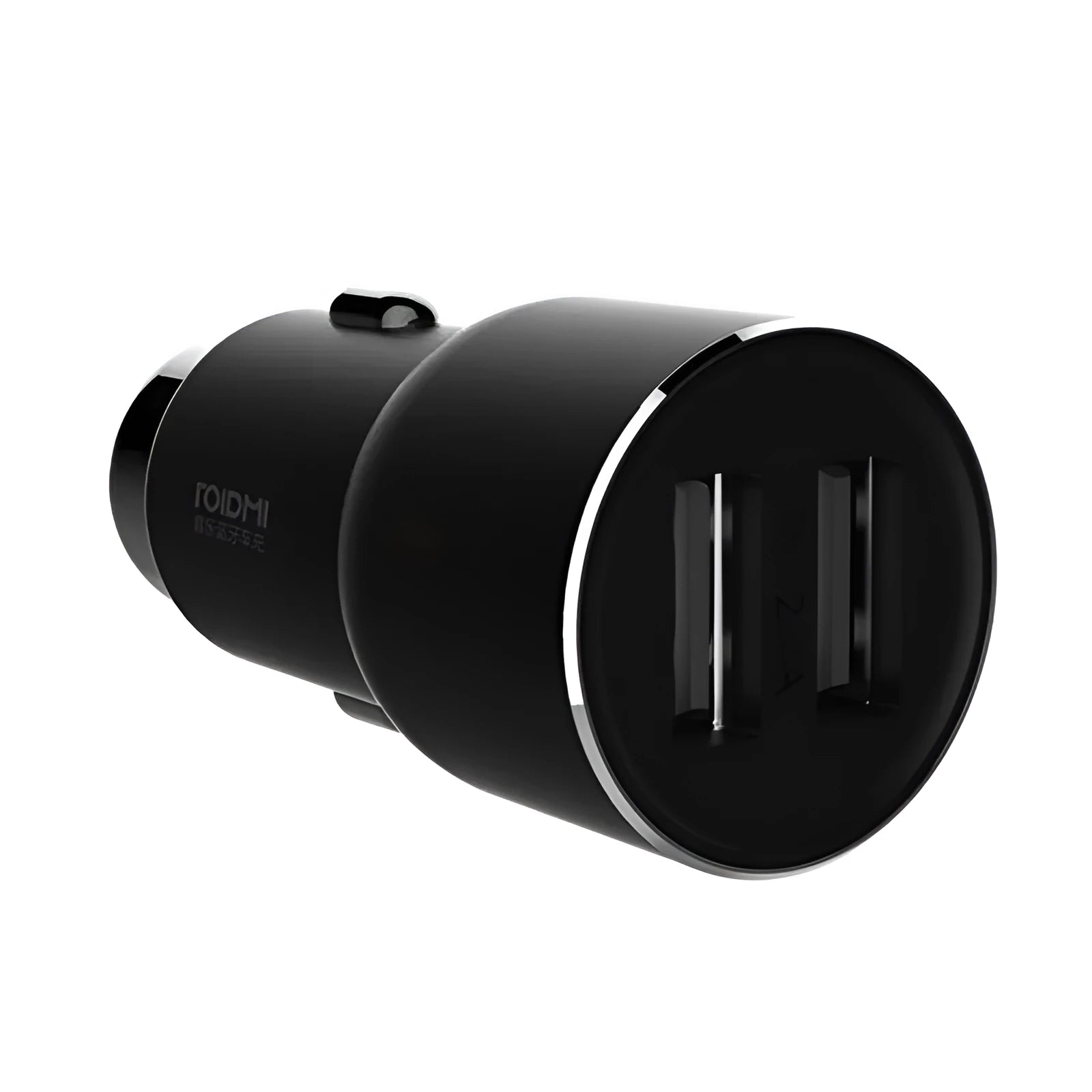 Black Ruimi 3S Bluetooth car charger with dual USB ports for device charging and music streaming