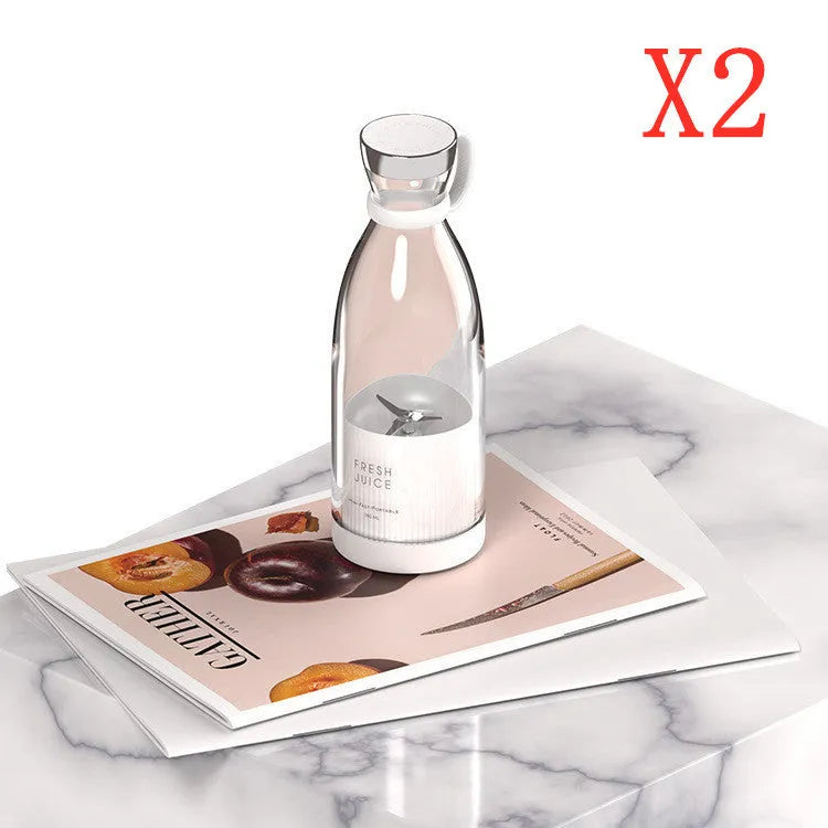 350ml white USB rechargeable portable blender with stainless steel blades and charging stand