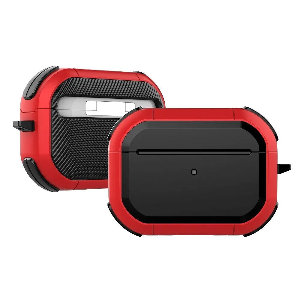 Colour options for a black TPU and PC protective shell case for AirPods 1, AirPods 2, and AirPods Pro