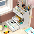 Plastic desk organiser pen holder storage box with multiple compartment grids