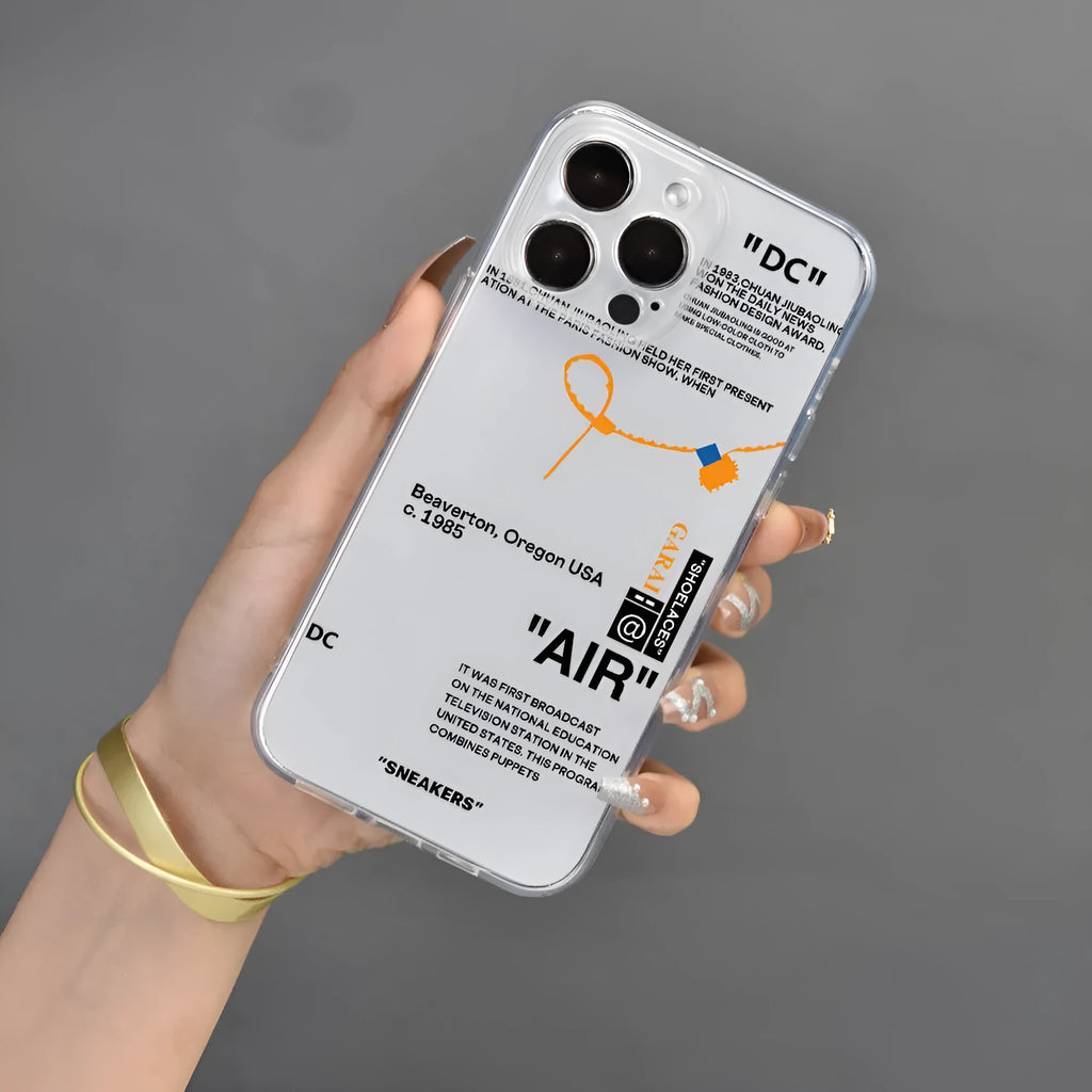 Transparent TPU phone case with monster English letters print for Apple iPhone, all-inclusive lens cover