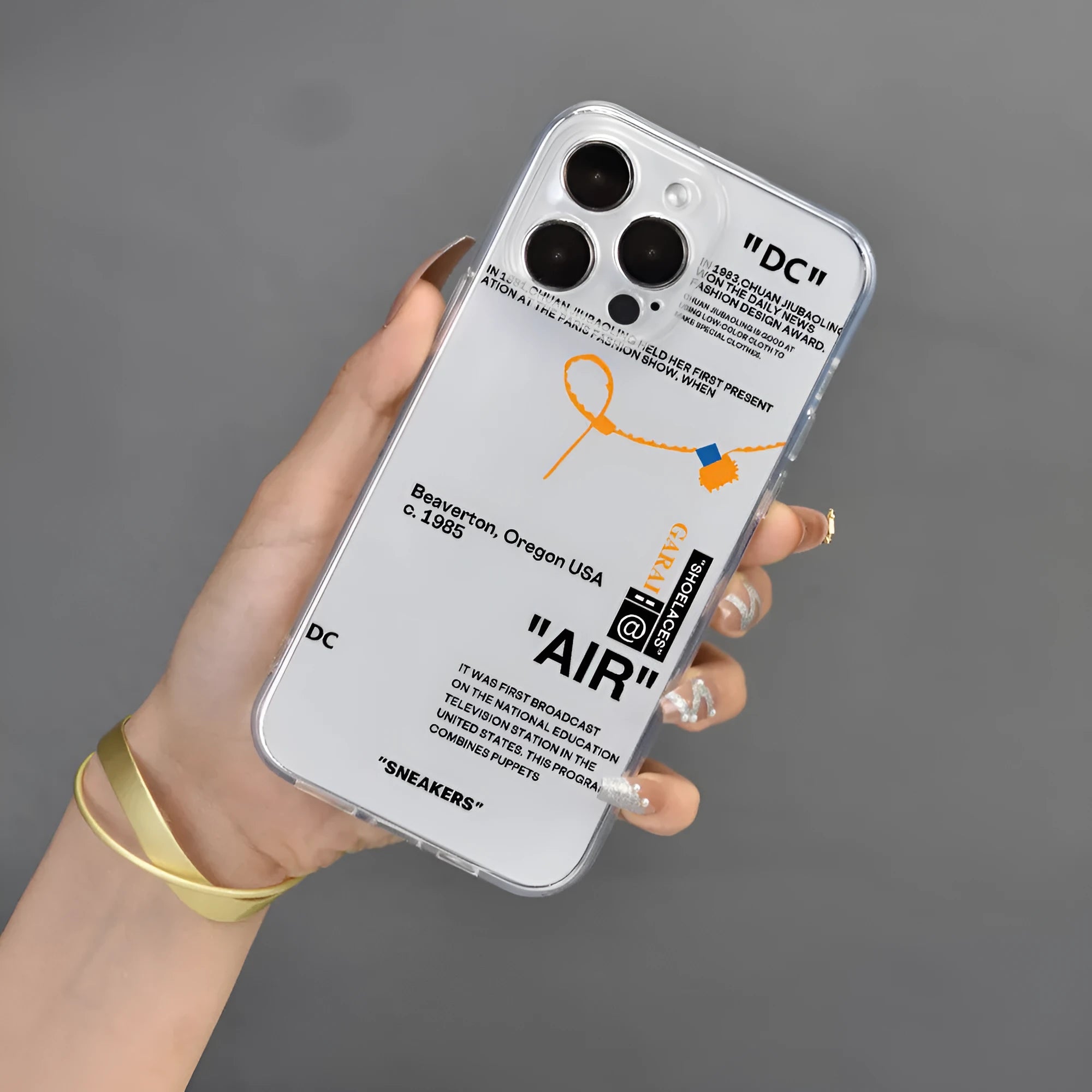 Transparent TPU phone case with monster English letters print for Apple iPhone, all-inclusive lens cover