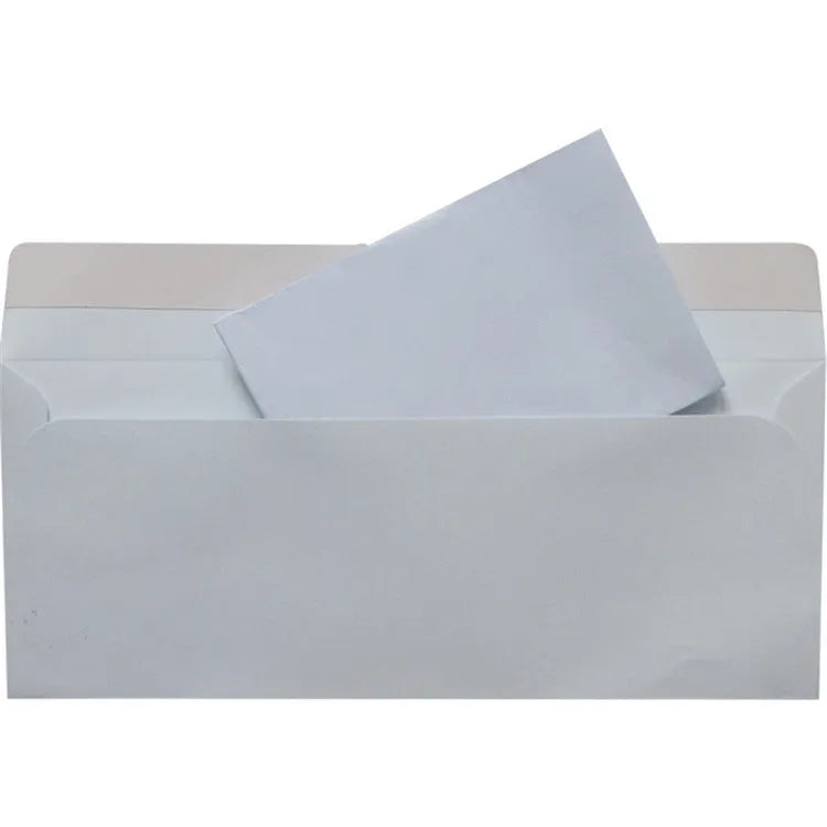 Blue confidential anti-opening self-adhesive security envelope showing size 105x240mm