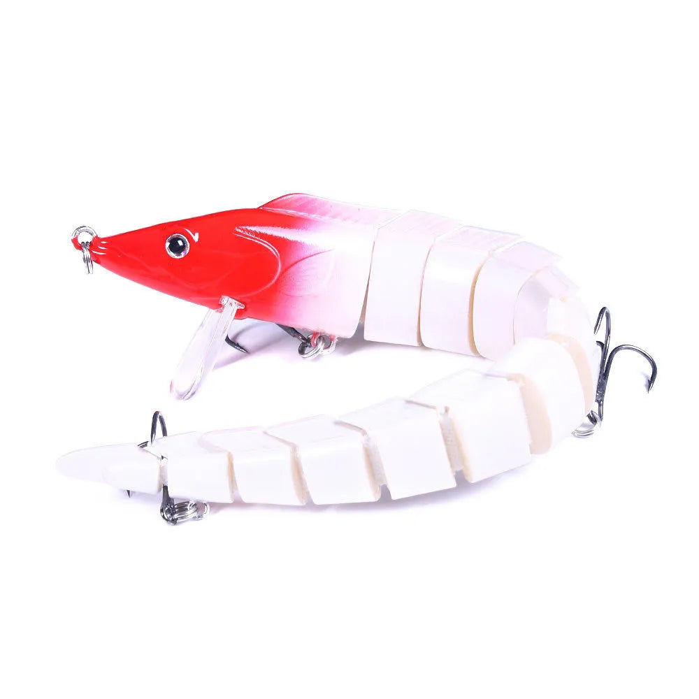 Multi-section loach fishing lure with articulated body showing 23cm length and #2 hook