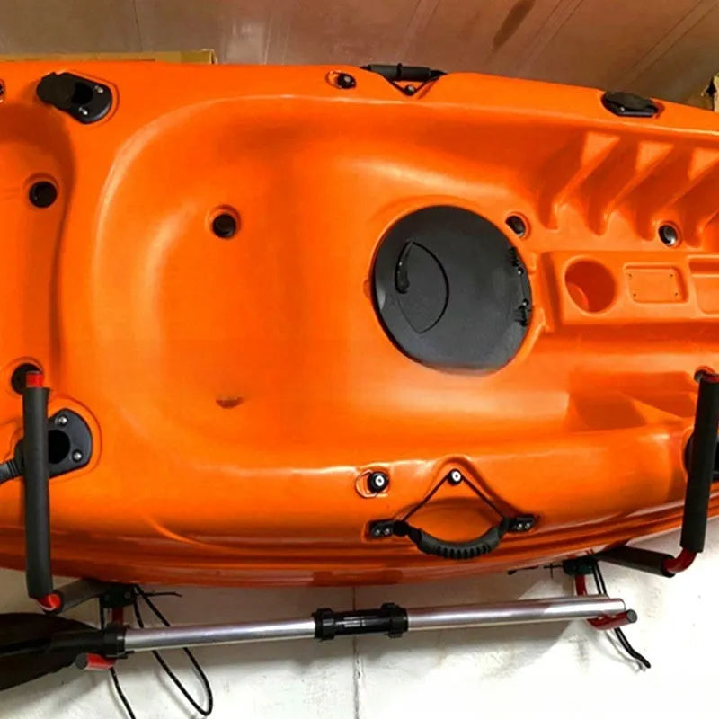 Carbon steel kayak wall hanger rack for ceiling or wall storage of kayaks and surfboards
