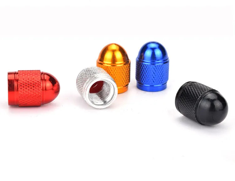 Mountain bike aluminium alloy tyre valve cap in five colour options