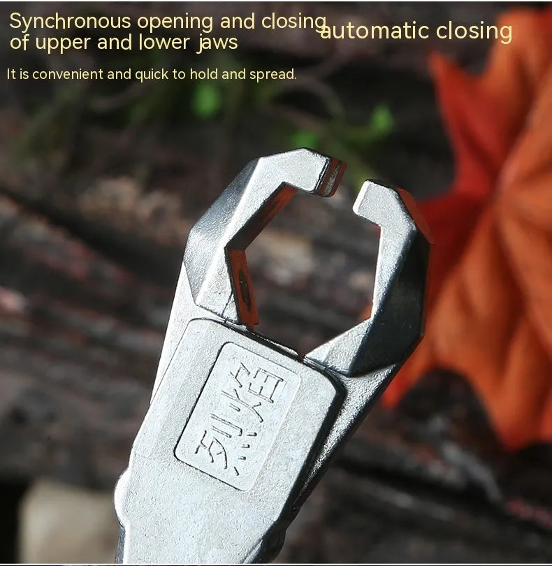 Zinc alloy archery release aid with a two-axis harpoon clip mechanism and stainless steel component.