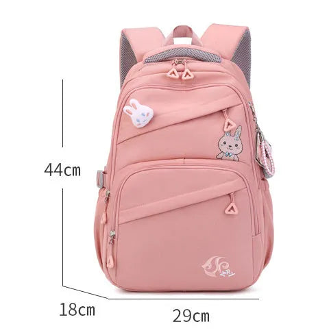 Fashion new Oxford cloth schoolbag for primary school girls, solid colour design, available in multiple colours