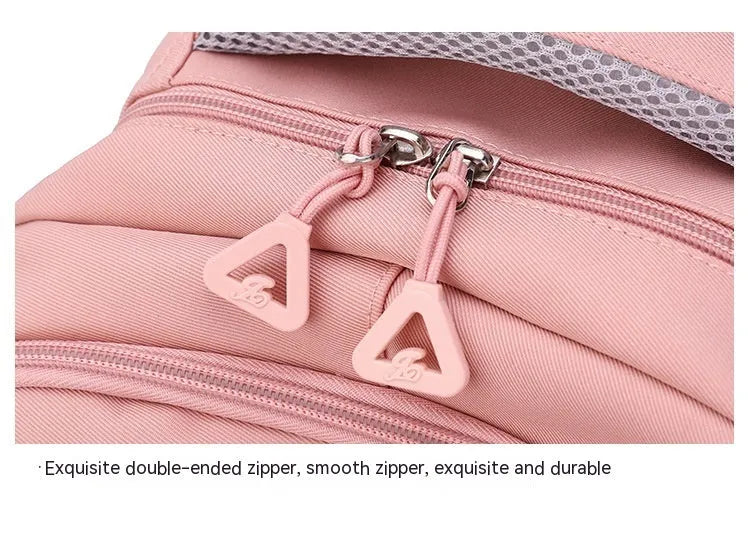 Fashion new Oxford cloth schoolbag for primary school girls, solid colour design, available in multiple colours