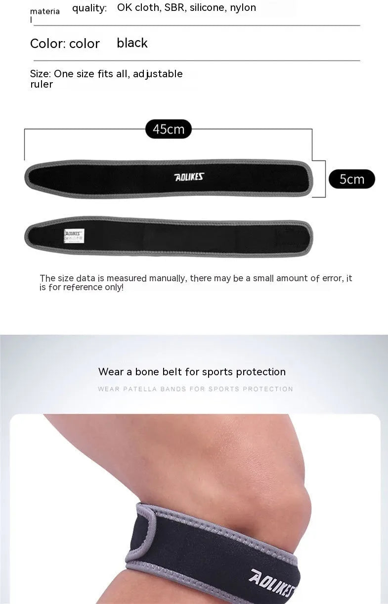 Black and grey patella retinaculum knee support for running cycling football basketball sports