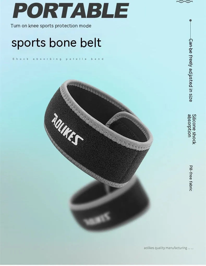 Black and grey patella retinaculum knee support for running cycling football basketball sports