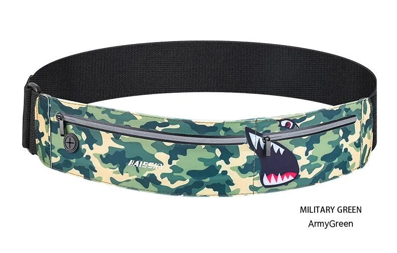 Waterproof 8-inch waist bag in chinlon Lycra for outdoor sports and fitness activities