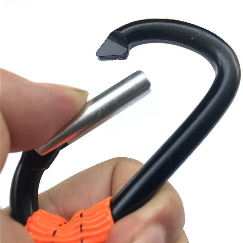 Orange 90 cm long elastic safety rope for fishing rod fall protection.