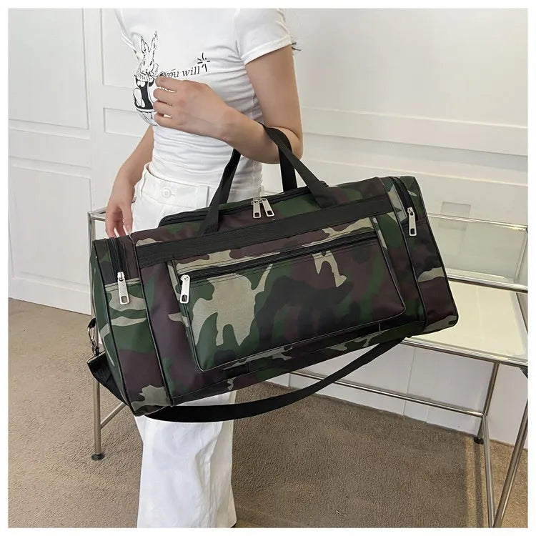 Camouflage pattern luggage bag made from waterproof fabric with below 20L capacity