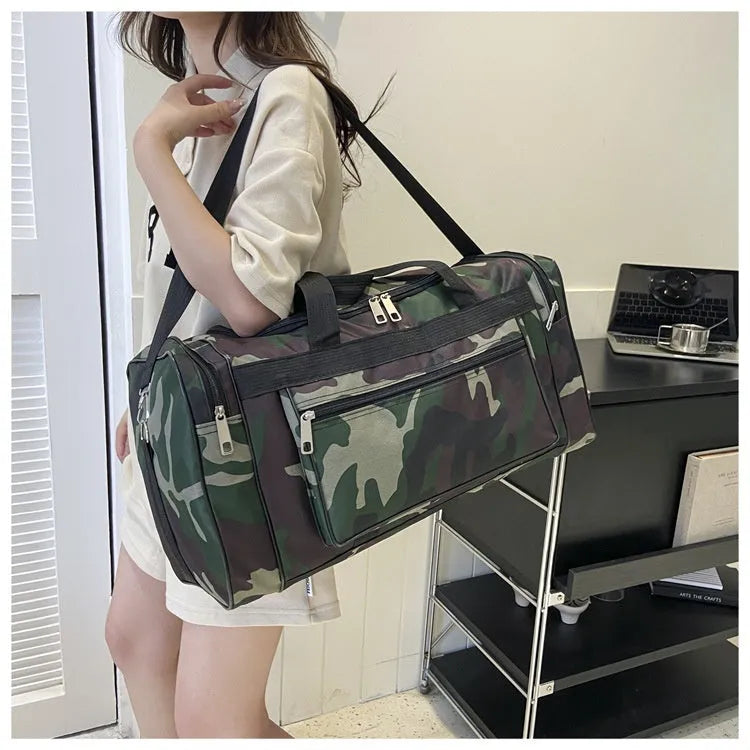 Camouflage pattern luggage bag made from waterproof fabric with below 20L capacity