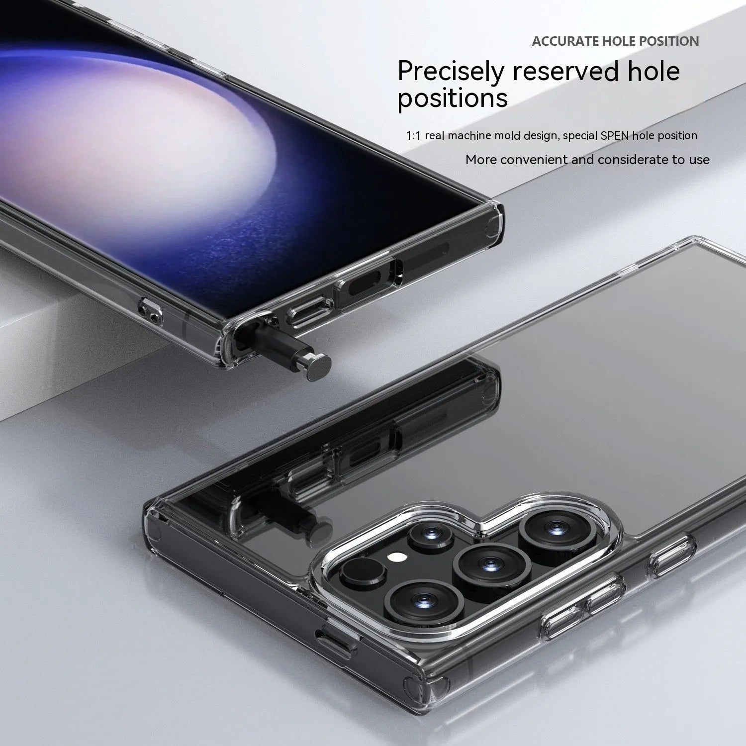 Transparent Samsung phone case back cover made of TPU and PC, drop-resistant protective shell