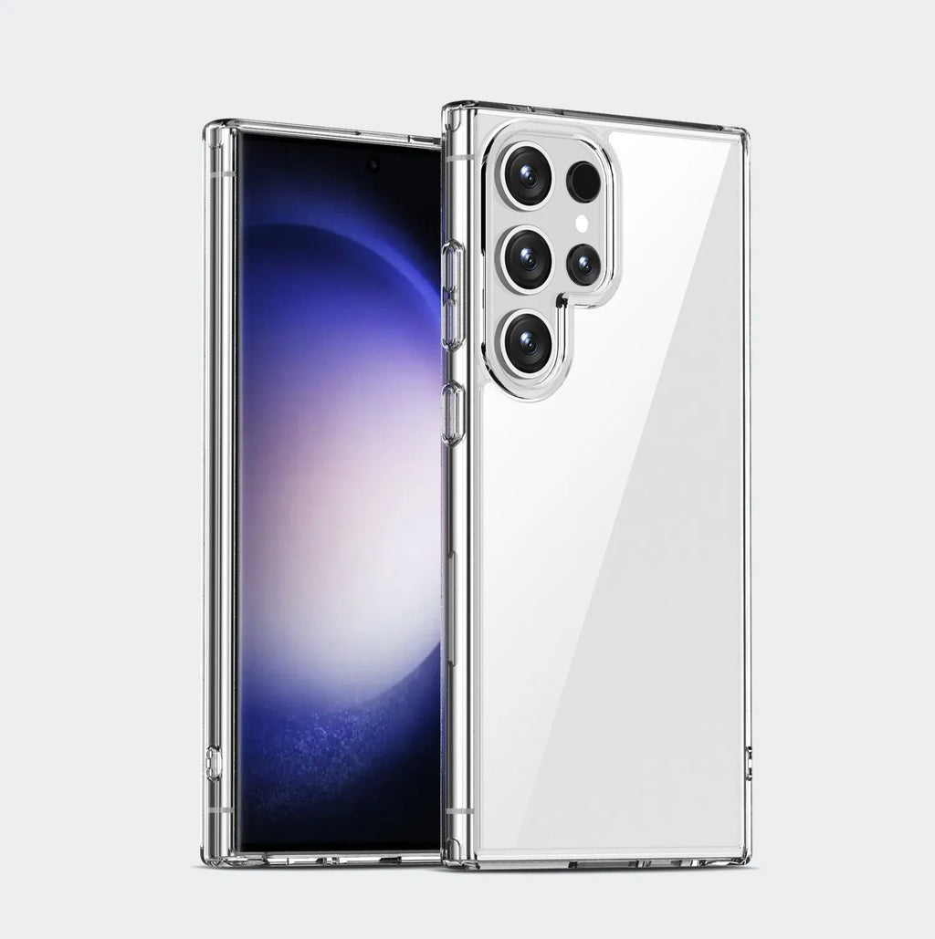 Transparent Samsung phone case back cover made of TPU and PC, drop-resistant protective shell