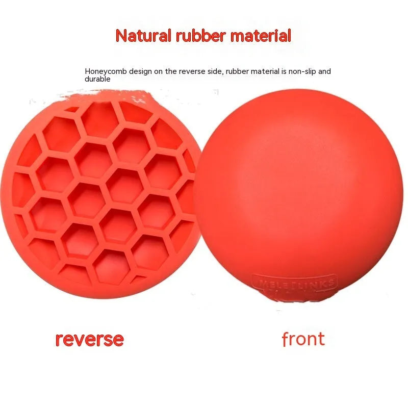 Orange natural rubber golf training mat for swing practice and centre of gravity drills