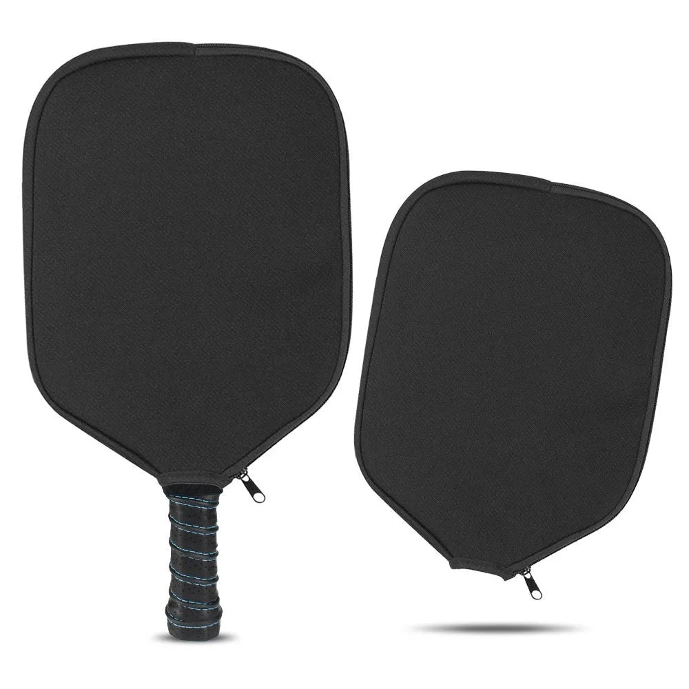 Black neoprene protective sleeve for a table tennis racket or paddle.