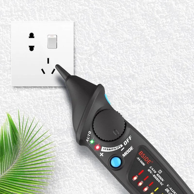 Smart sensor electrical test pencil with a round head tip on a white background