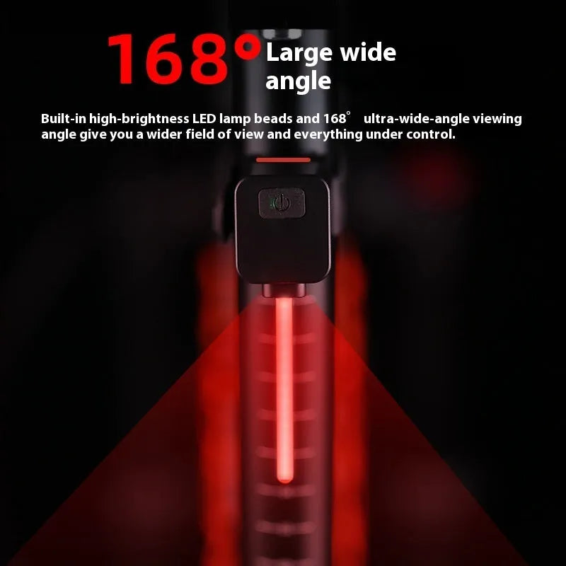 Bicycle running water taillight safety lamp showing multiple colour options for seat tube mounting