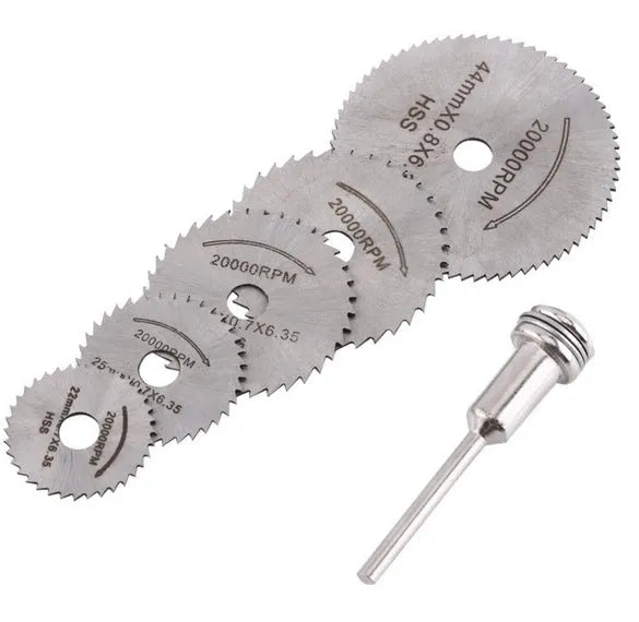 Circular saw blades set with mandrel for woodworking tools