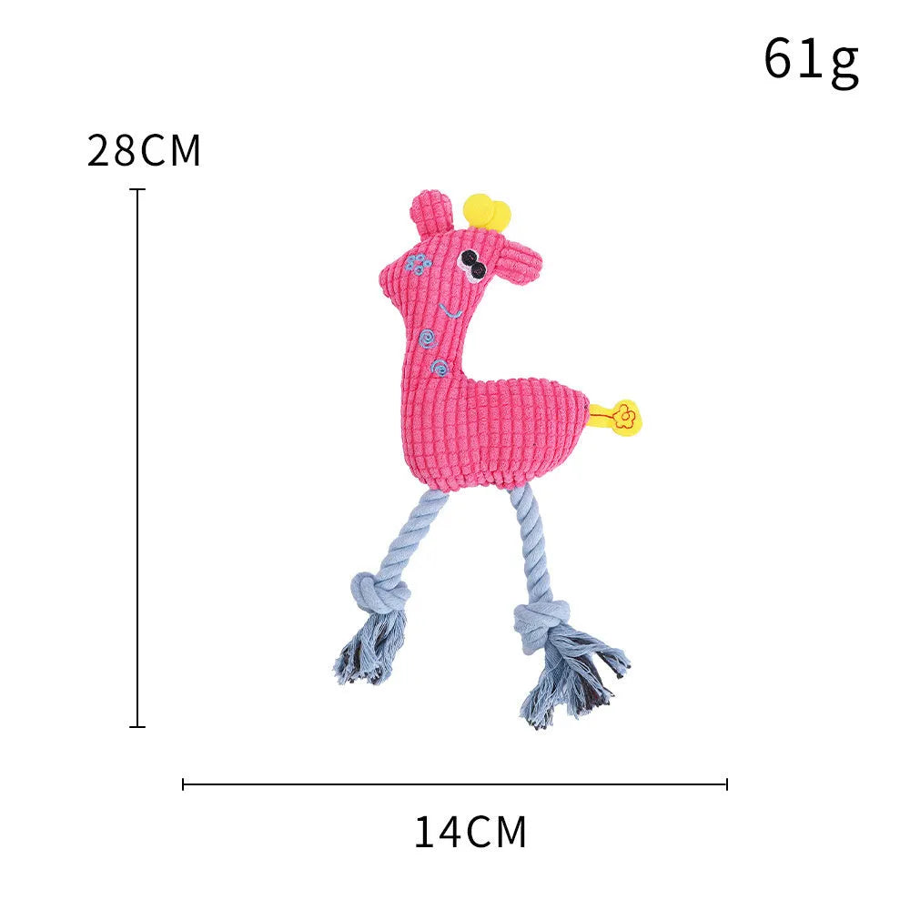 Blue deer-shaped plush pet toy with corn grain texture, suitable for dogs and cats