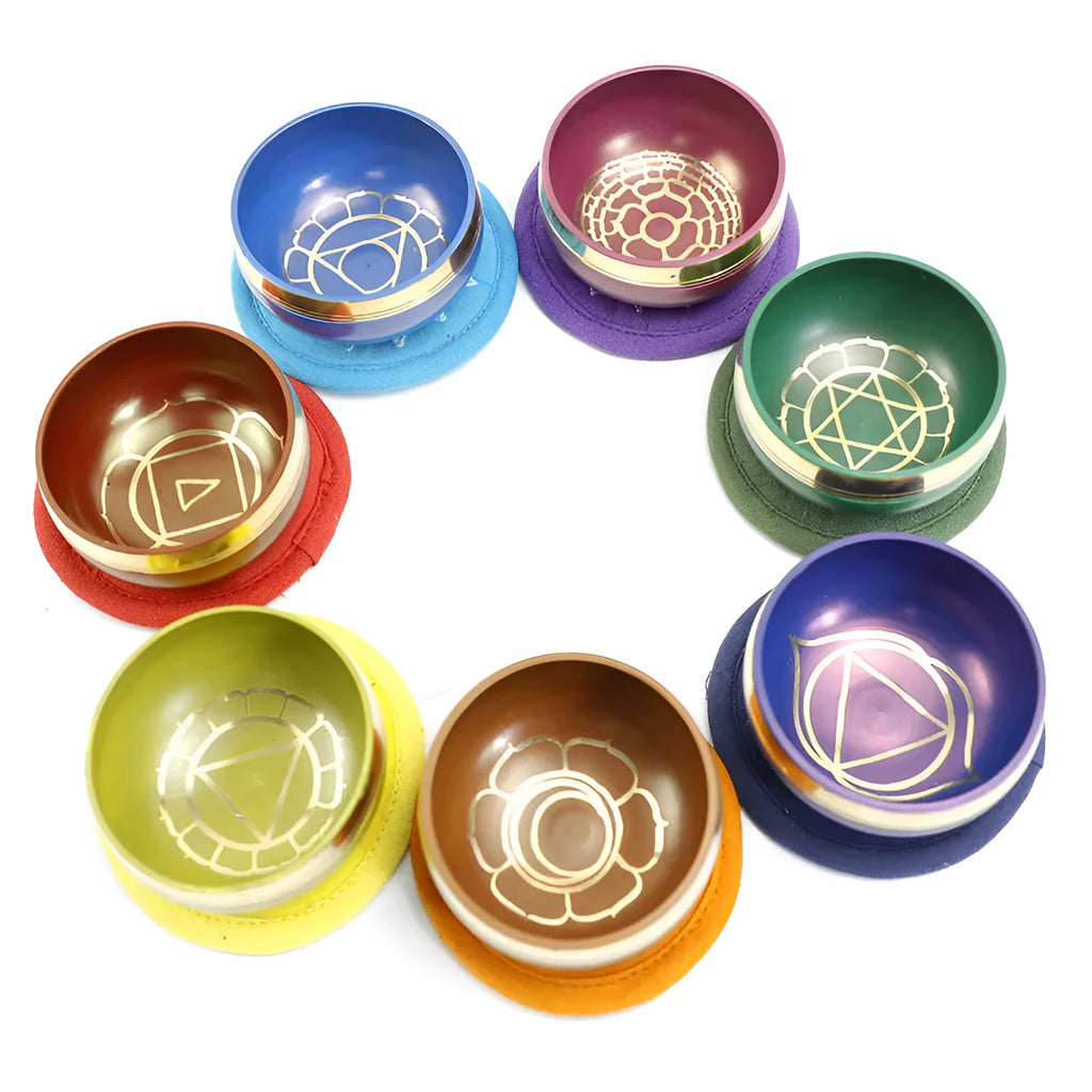 Handmade colourful Himalaya singing bowl 7.8cm diameter with mallet for meditation and sound therapy