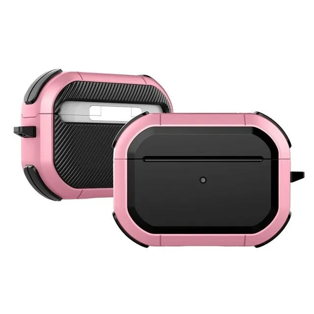 Colour options for a black TPU and PC protective shell case for AirPods 1, AirPods 2, and AirPods Pro