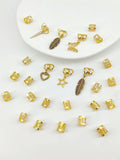 Pack of 26 alloy hair rings with antique leaf design in gold or silver electroplated finish