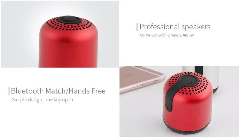 Hieha XQ11 cylinder-shaped mini Bluetooth speaker in silver colour on a table