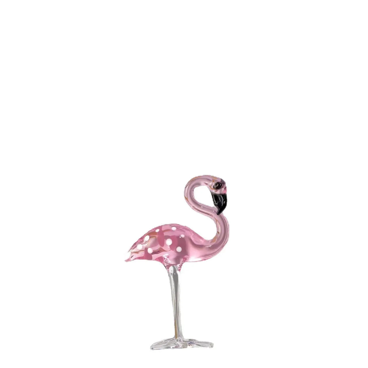 Pink crystal flamingo decorative craft with dots for table display