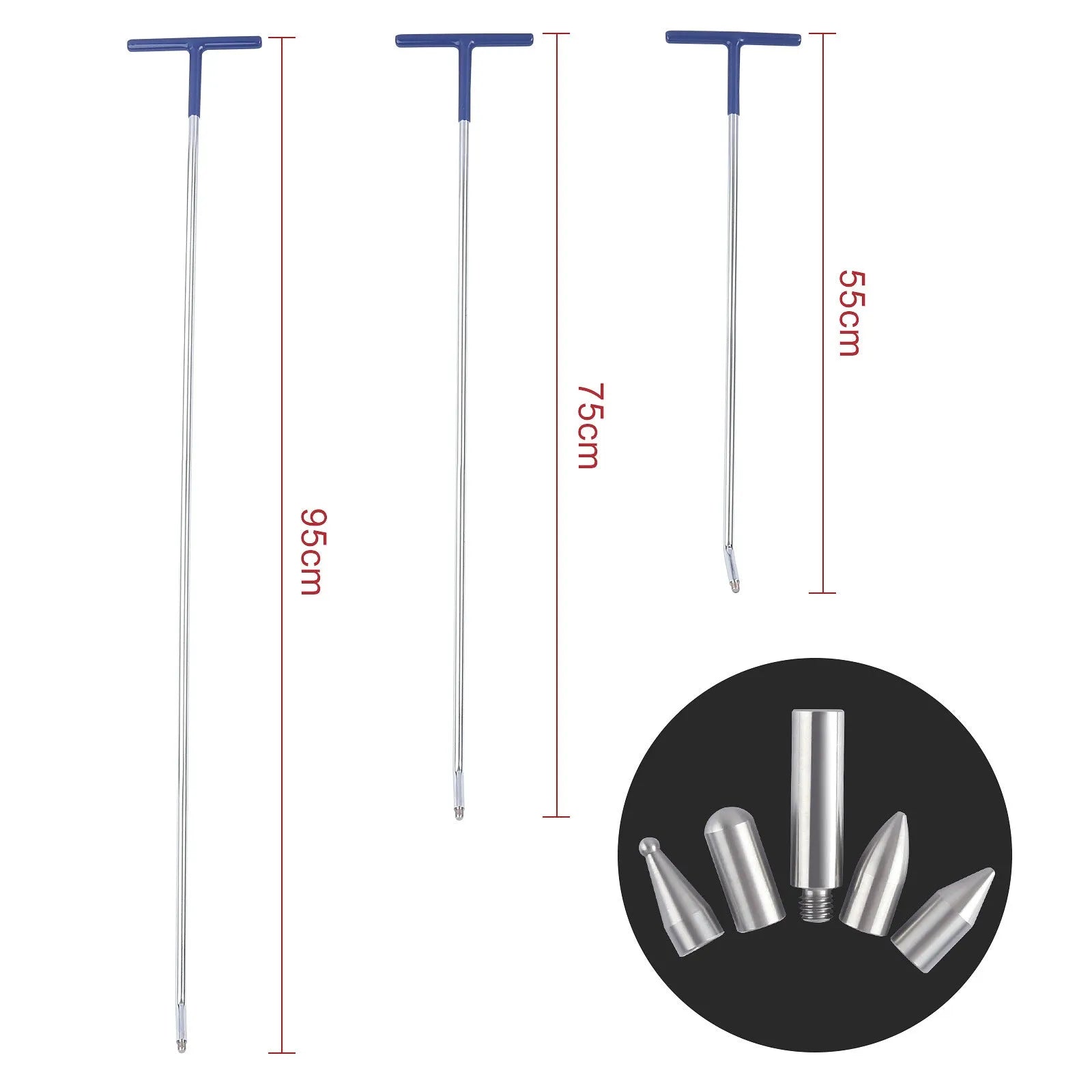 Three-piece alloy steel car dent repair tool set with hooks and crowbars for vehicle body panel maintenance