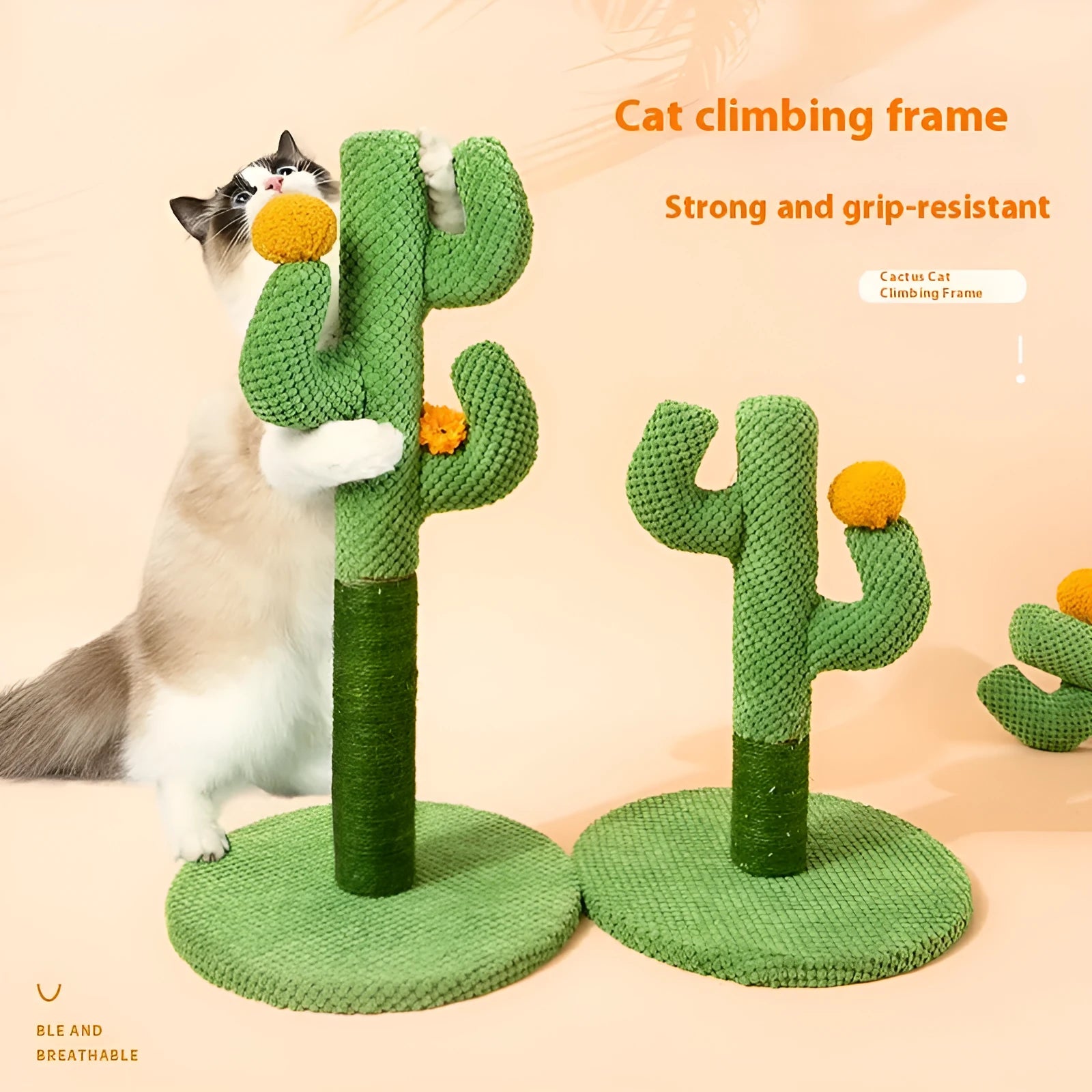 Masson cactus design cat scratch board with sisal scratching pole and climbing frame