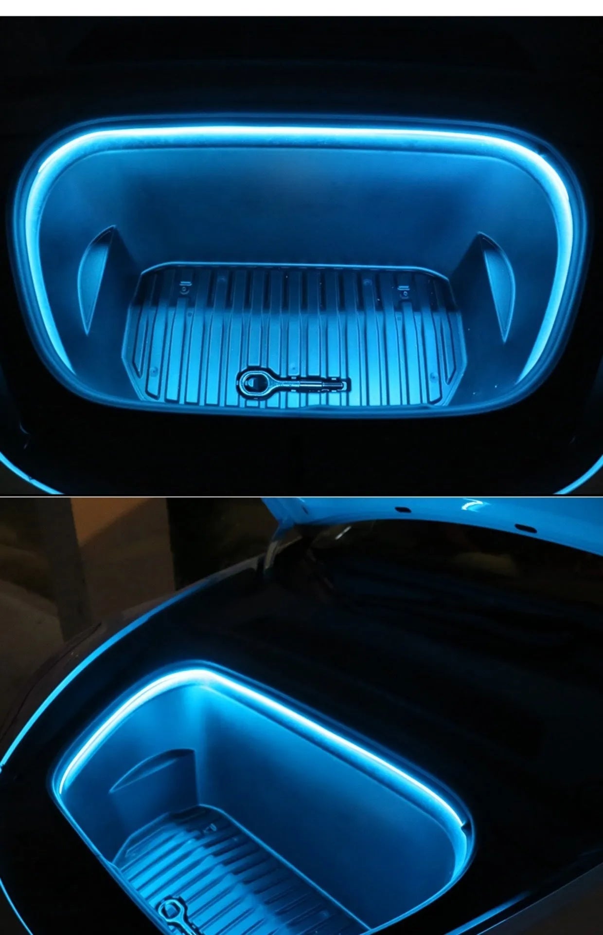 Tesla Model 3 and Model Y front centre console ambient lighting kit with soft silicone light bar