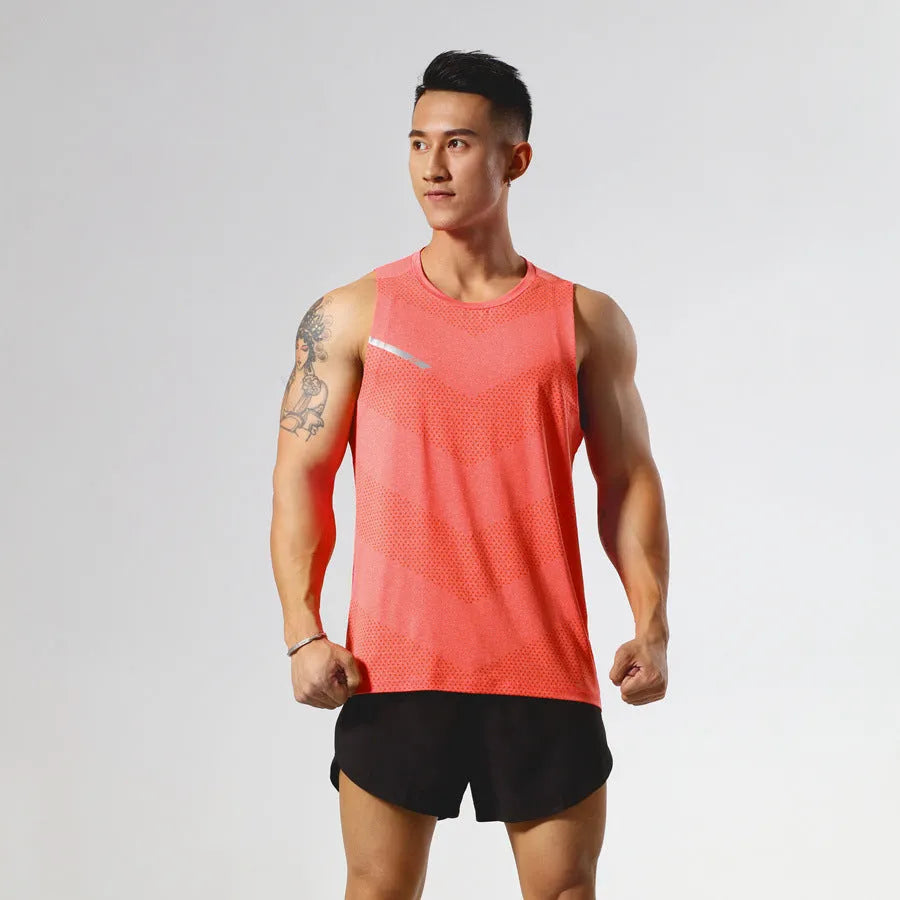 Men's quick-drying polyester sports tank top in various colours for summer outdoor activities